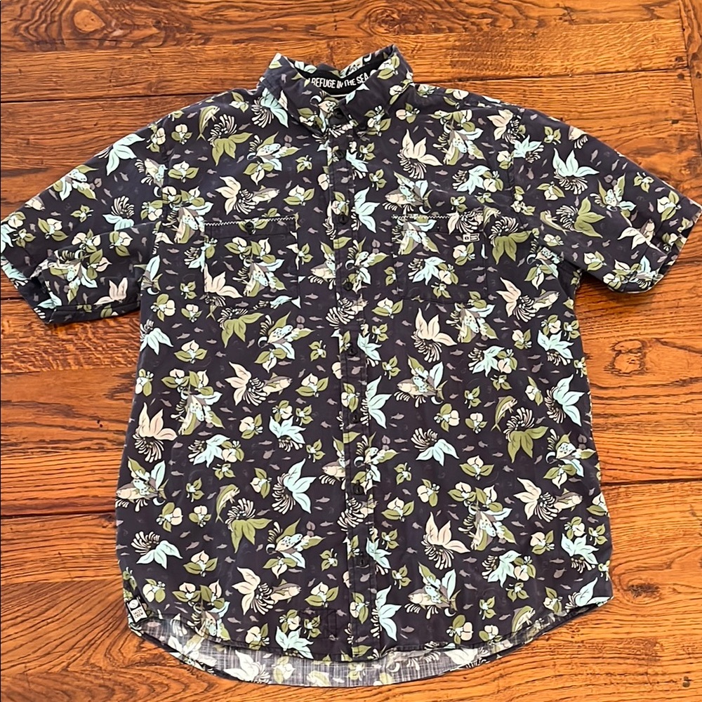 Salty Crew floral woven shirt - size large